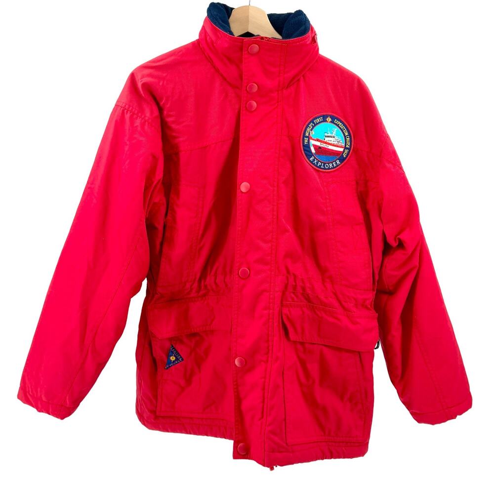 Vintage 90s Ship to Shore Red Explorer Cruise Zip-Hood Anorak Parka